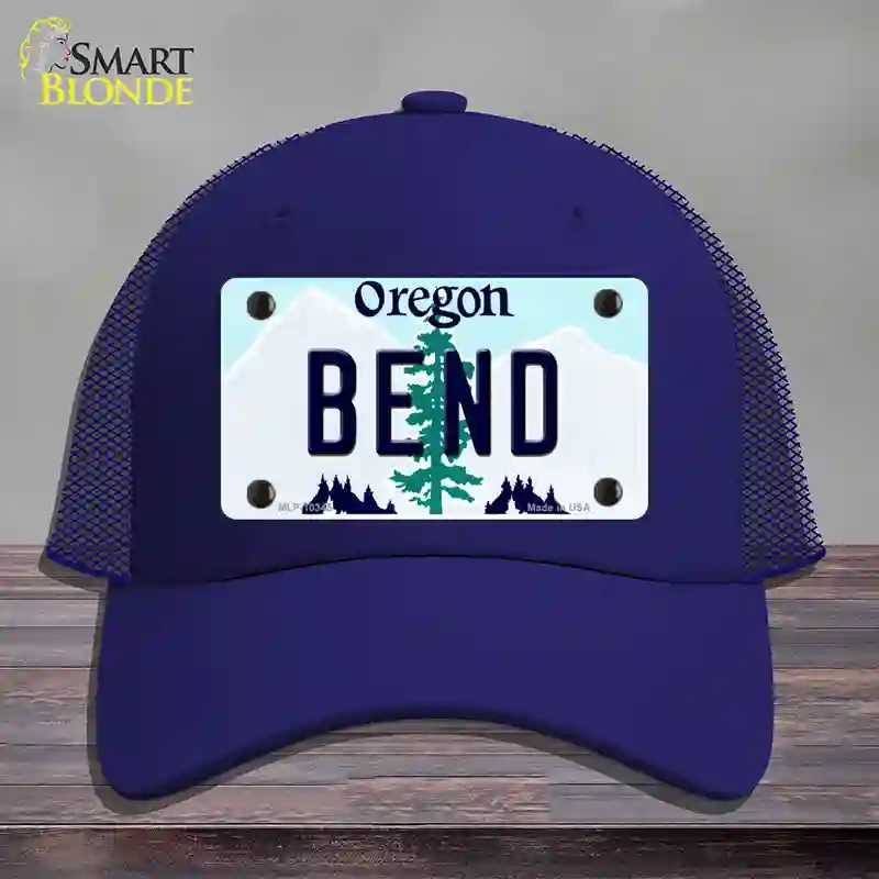 HAT18-MLP-10345 Bend Oregon Novelty License Plate Hat, Mesh - Royal Blue