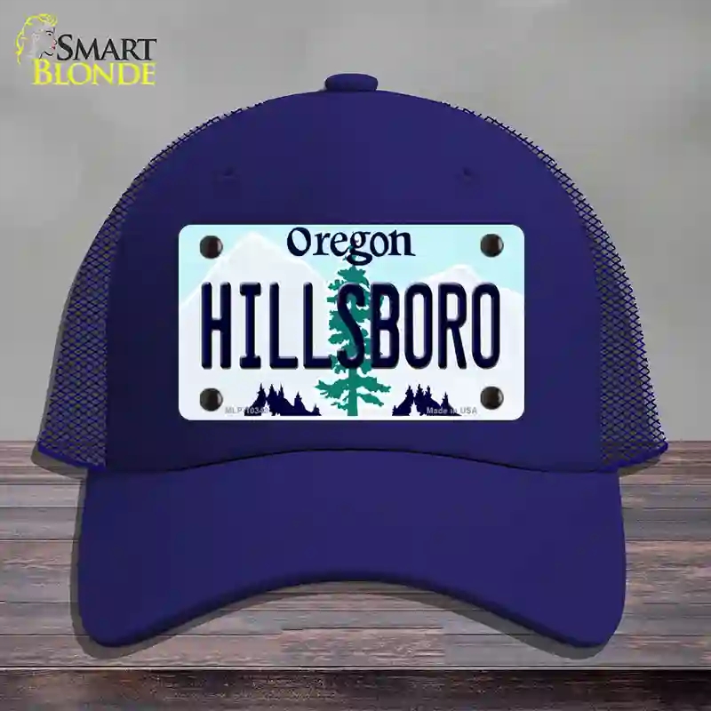 HAT18-MLP-10348 Hillsboro Oregon Novelty License Plate Hat, Mesh - Royal Blue