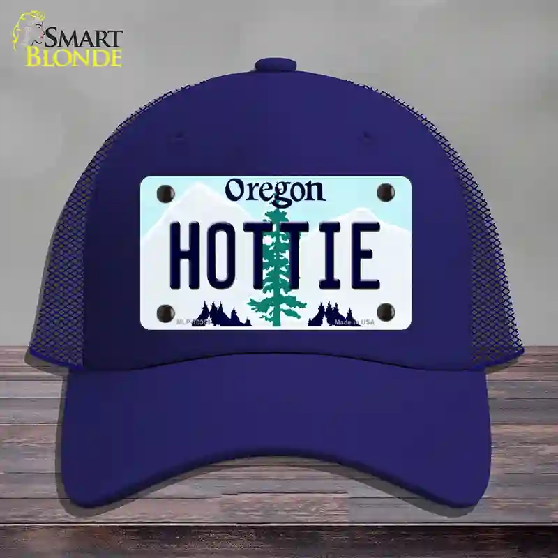 HAT18-MLP-10359 Hottie Oregon Novelty License Plate Hat, Mesh - Royal Blue