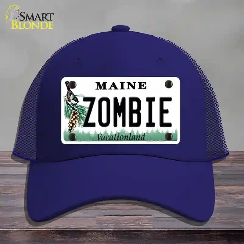 HAT18-MLP-10407 Zombie Maine Novelty License Plate Hat, Mesh - Royal Blue