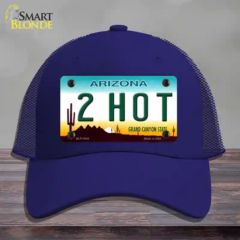 HAT18-MLP-1041 2 Hot Arizona Novelty License Plate Hat, Mesh - Royal Blue