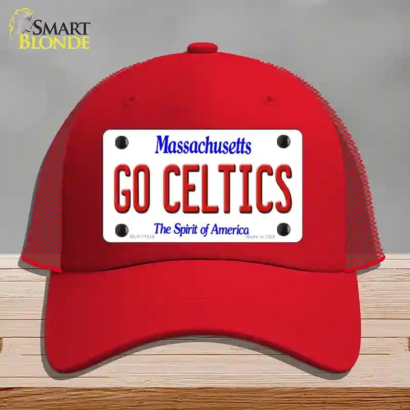 HAT17-MLP-11019 Go Celtics Massachusetts Novelty License Plate Hat, Mesh - Red