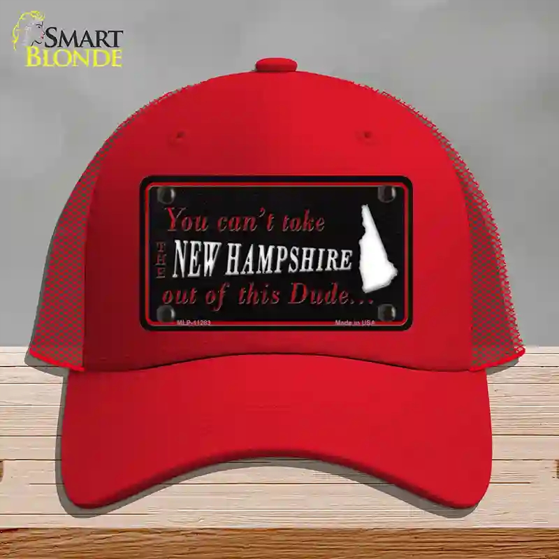 HAT17-MLP-11283   Hampshire Dude Novelty License Plate Hat, Mesh - Red