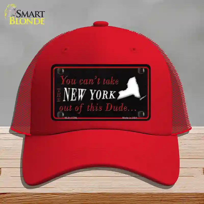 HAT17-MLP-11286   York Dude Novelty License Plate Hat, Mesh - Red