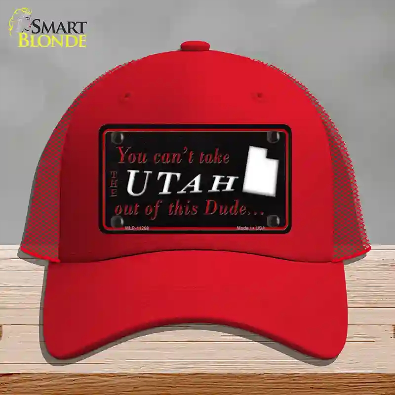 HAT17-MLP-11298 Utah Dude Novelty License Plate Hat, Mesh - Red