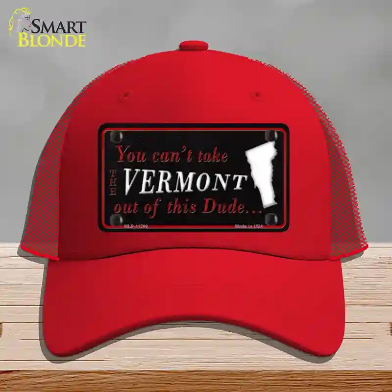 HAT17-MLP-11299 Vermont Dude Novelty License Plate Hat, Mesh - Red