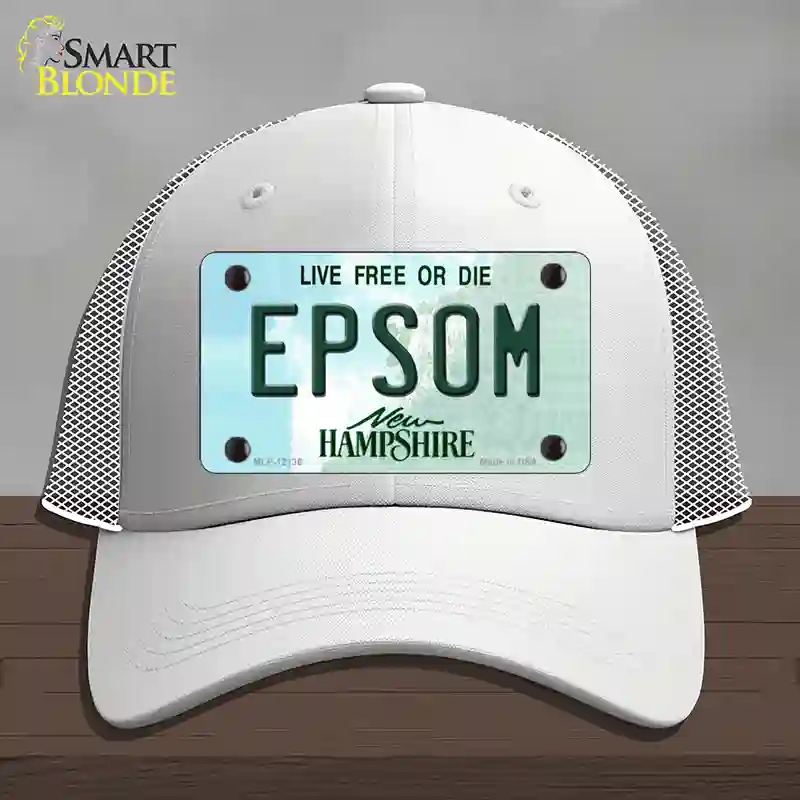 HAT19-MLP-12136 Epsom   Hampshire Novelty License Plate Hat, Mesh - White