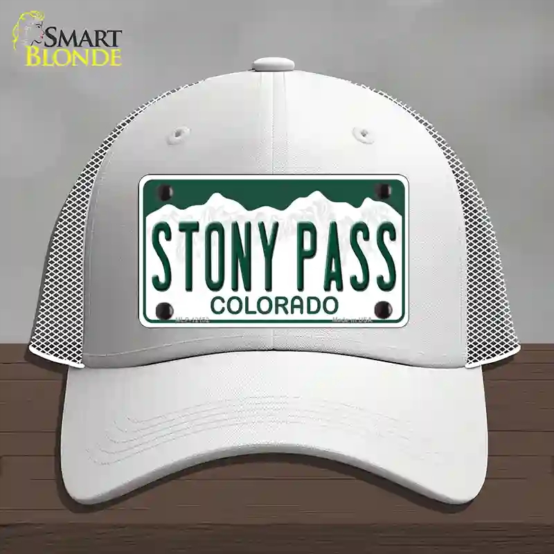 HAT19-MLP-12152 Stony Pass Colorado Novelty License Plate Hat, Mesh - White