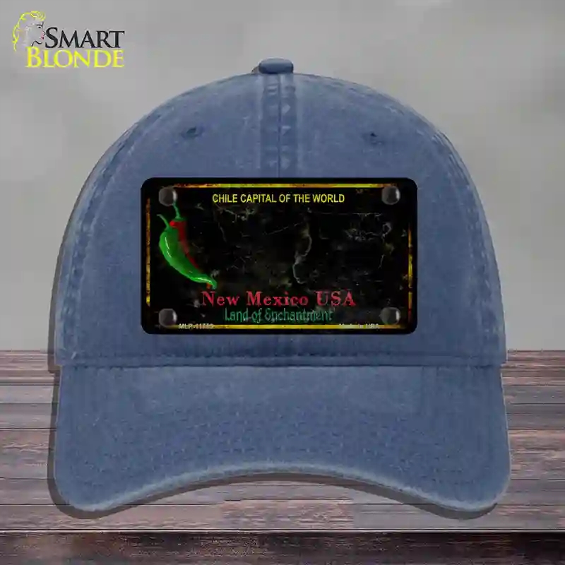 HAT11-MLP-11755   Mexico Black Blank Rusty State Novelty License Plate Hat, Unconstructed Cotton - Navy