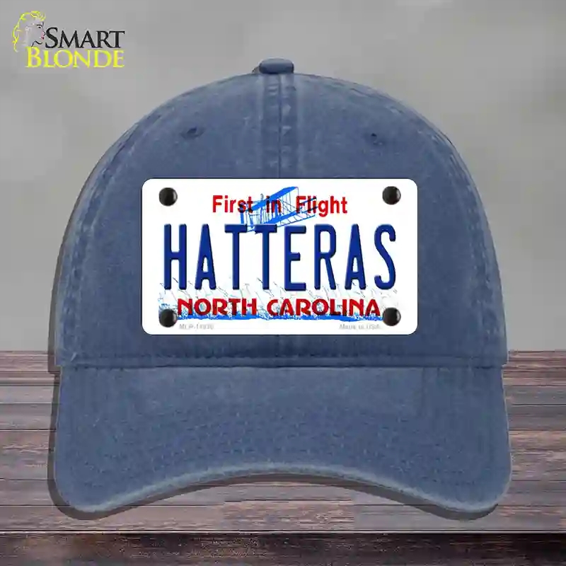 HAT11-MLP-11830 Hatteras North Carolina Novelty License Plate Hat, Unconstructed Cotton - Navy