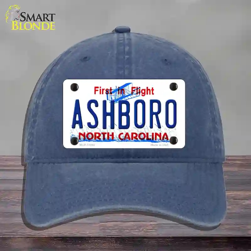 HAT11-MLP-11843 Ashboro North Carolina Novelty License Plate Hat, Unconstructed Cotton - Navy