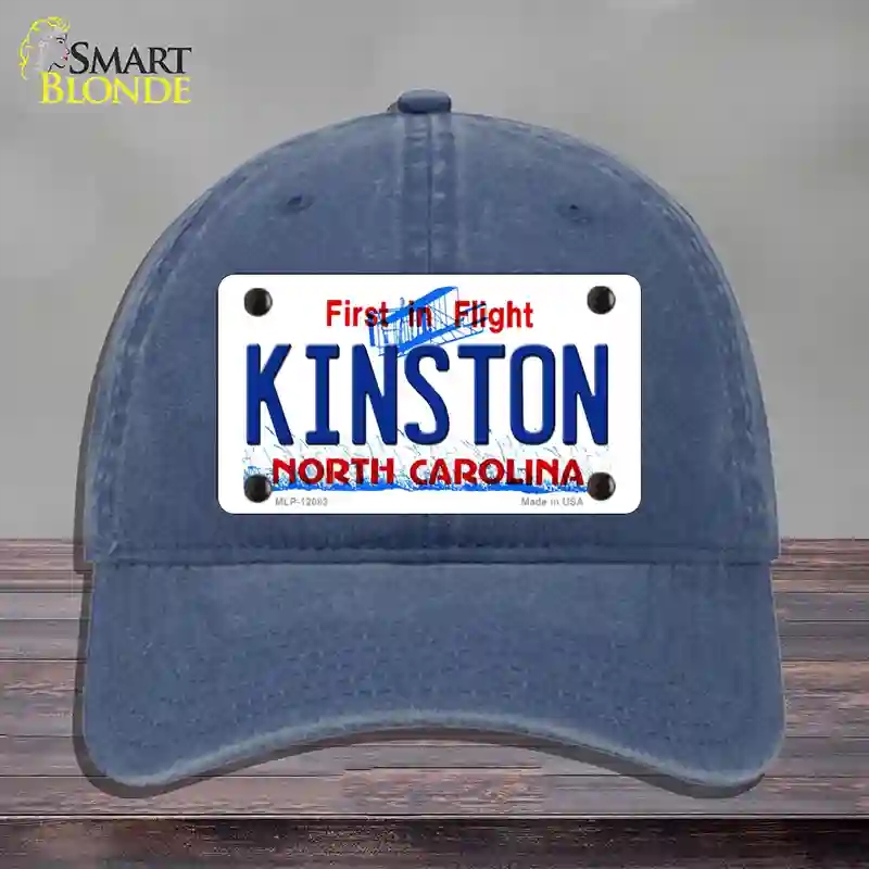 HAT11-MLP-12083 Kinston North Carolina State Novelty License Plate Hat, Unconstructed Cotton - Navy