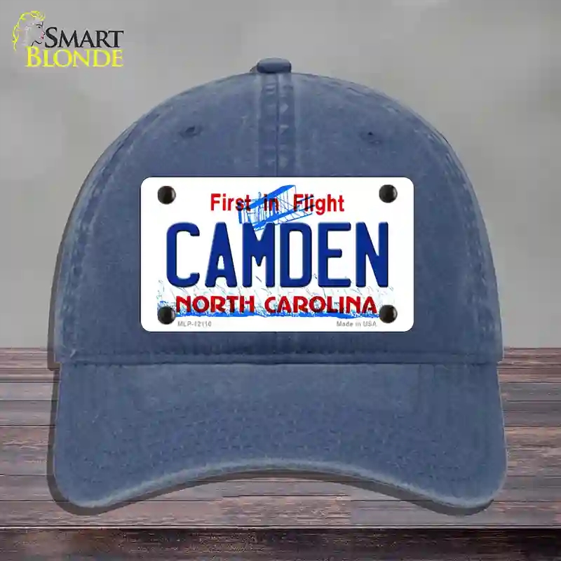 HAT11-MLP-12116 Camden North Carolina State Novelty License Plate Hat, Unconstructed Cotton - Navy