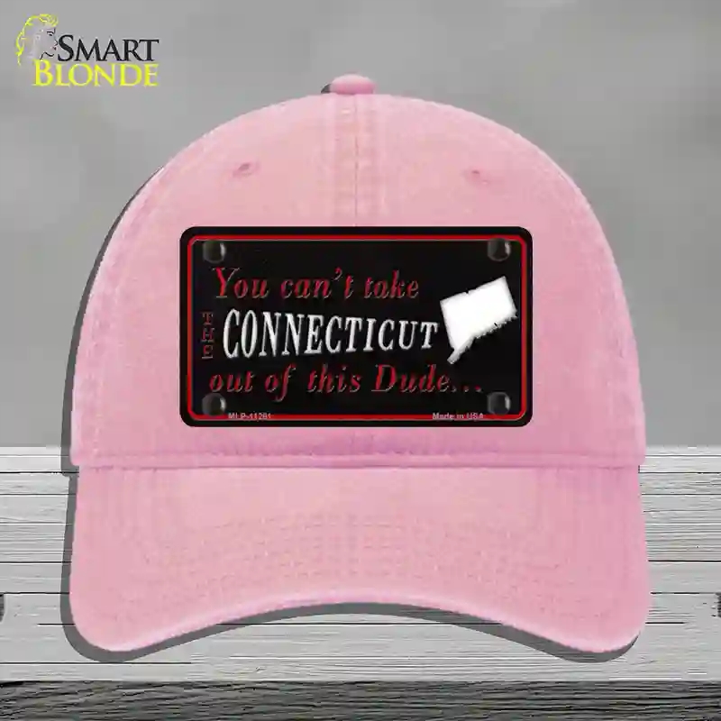 HAT12-MLP-11261 Connecticut Dude Novelty License Plate Hat, Unconstructed Cotton - Pink