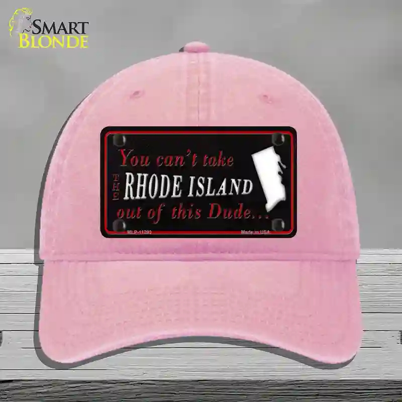 HAT12-MLP-11293 Rhode Island Dude Novelty License Plate Hat, Unconstructed Cotton - Pink