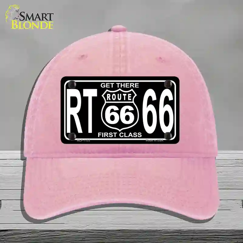 HAT12-MLP-1133 Get There 1st Class Novelty License Plate Hat, Unconstructed Cotton - Pink