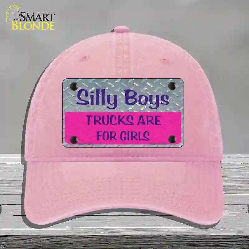 HAT12-MLP-1134 Silly Boys Novelty License Plate Hat, Unconstructed Cotton - Pink
