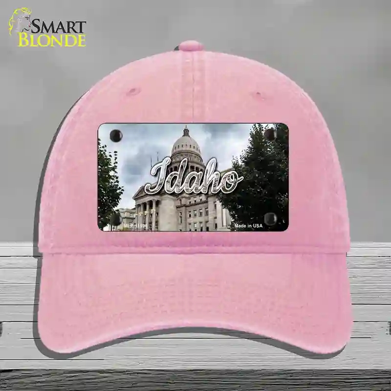 HAT12-MLP-11596 Idaho Capital Building State Novelty License Plate Hat, Unconstructed Cotton - Pink