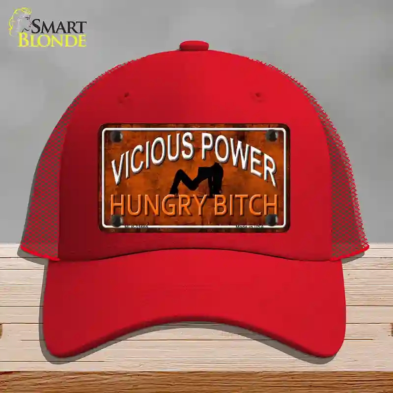 HAT17-MLP-11665 Vicious Power Novelty License Plate Hat, Mesh - Red