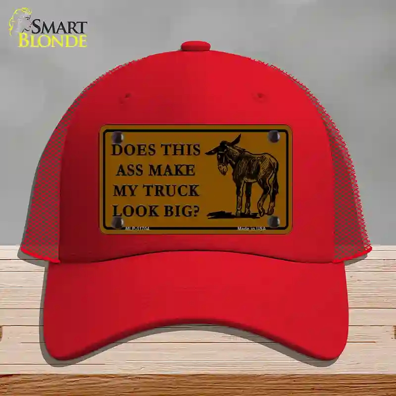 HAT17-MLP-11704 Does This Ass Novelty License Plate Hat, Mesh - Red