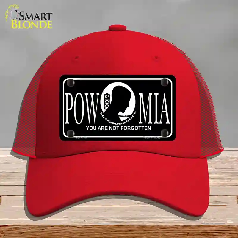 HAT17-MLP-118 POW-MIA Novelty License Plate Hat, Mesh - Red