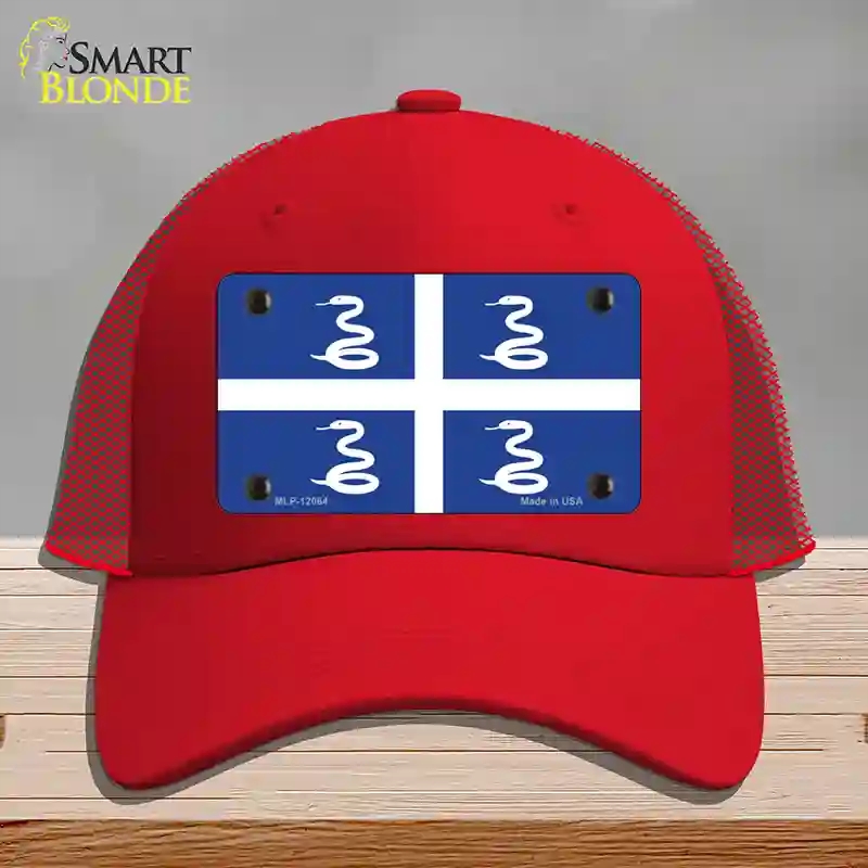 HAT17-MLP-12064 Martinique Flag Novelty License Plate Hat, Mesh - Red