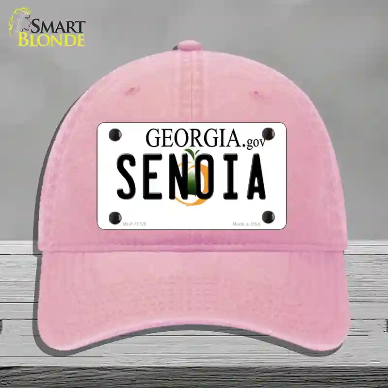 HAT12-MLP-11725 Senoia Georgia State Novelty License Plate Hat, Unconstructed Cotton - Pink