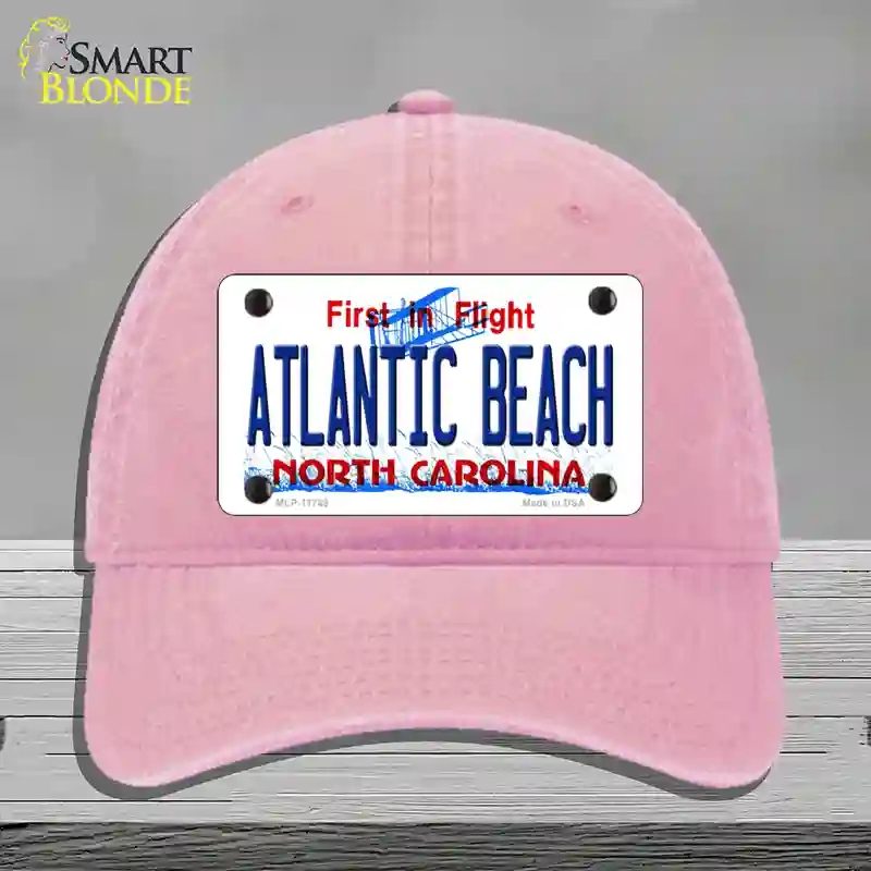 HAT12-MLP-11749 Atlantic Beach North Carolina State Novelty License Plate Hat, Unconstructed Cotton - Pink