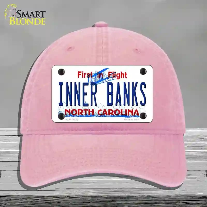 HAT12-MLP-11820 Inner Banks North Carolina Novelty License Plate Hat, Unconstructed Cotton - Pink