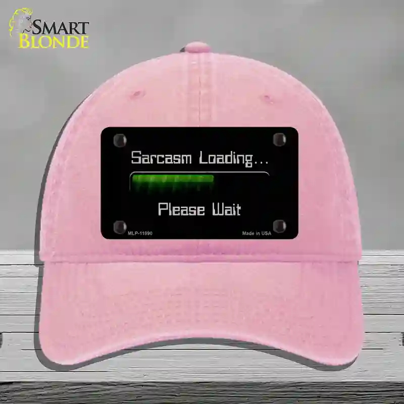 HAT12-MLP-11890 Sarcasm Loading Novelty License Plate Hat, Unconstructed Cotton - Pink