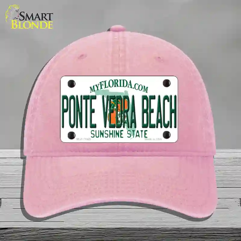 HAT12-MLP-11929 Florida Ponte Vedra Beach Novelty License Plate Hat, Unconstructed Cotton - Pink