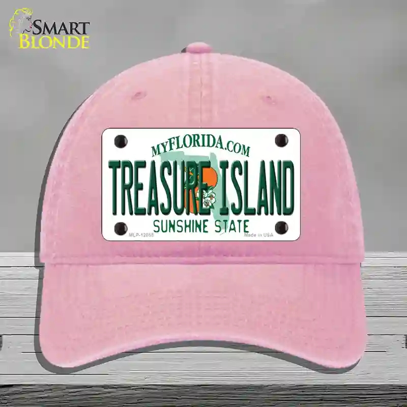 HAT12-MLP-12055 Florida Treasure Island Novelty License Plate Hat, Unconstructed Cotton - Pink