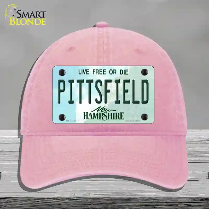 HAT12-MLP-12077 Pittsfield   Hampshire State Novelty License Plate Hat, Unconstructed Cotton - Pink