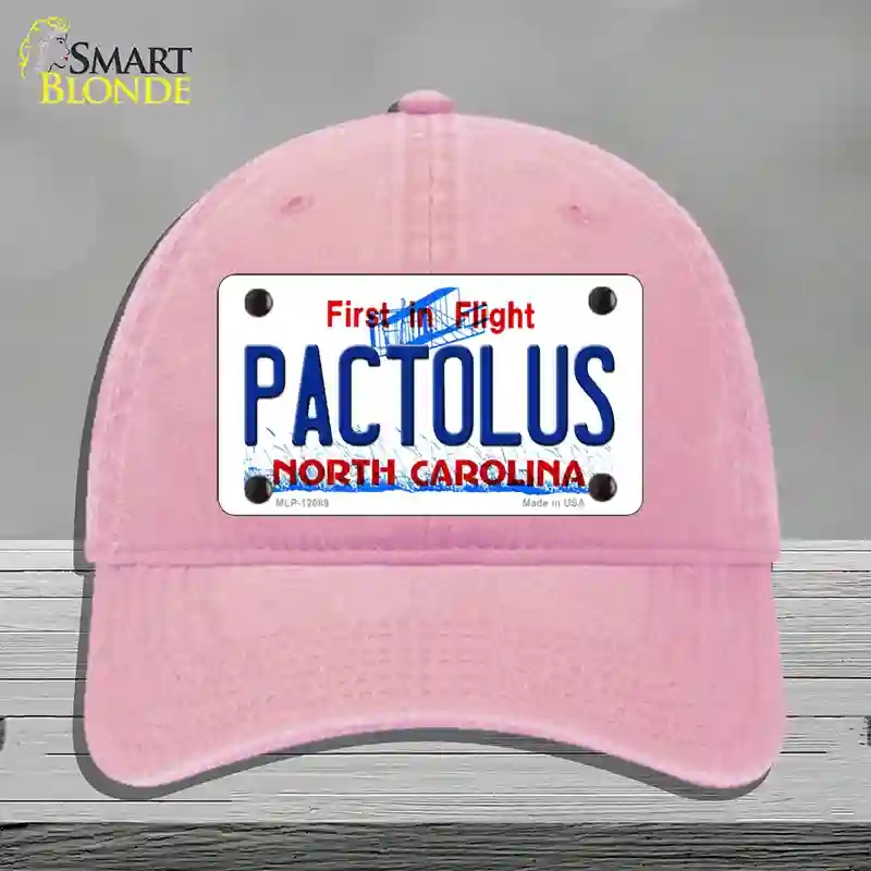 HAT12-MLP-12089 Pactolus North Carolina State Novelty License Plate Hat, Unconstructed Cotton - Pink