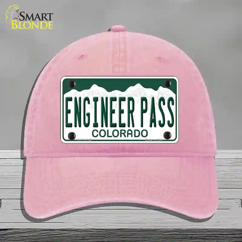 HAT12-MLP-12149 Engineer Pass Colorado Novelty License Plate Hat, Unconstructed Cotton - Pink