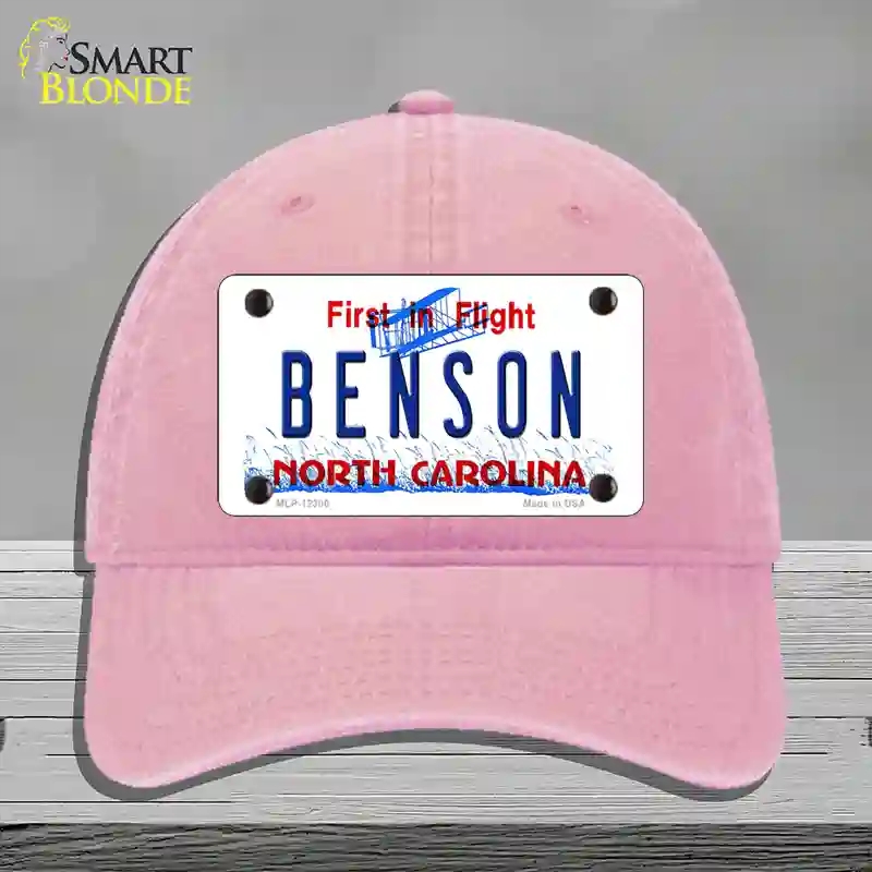 HAT12-MLP-12300 North Carolina Benson Novelty License Plate Hat, Unconstructed Cotton - Pink