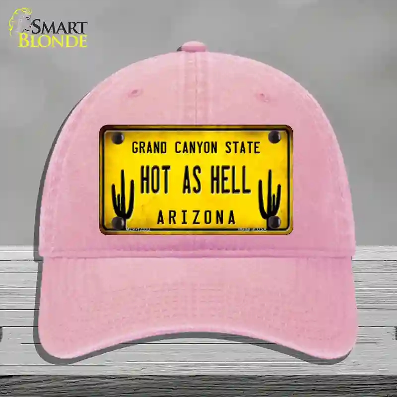 HAT12-MLP-12320 Arizona Hot as Hell Novelty License Plate Hat, Unconstructed Cotton - Pink