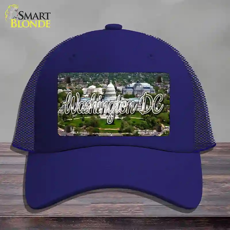 HAT18-MLP-11638 Washington DC White House State Novelty License Plate Hat, Mesh - Royal Blue