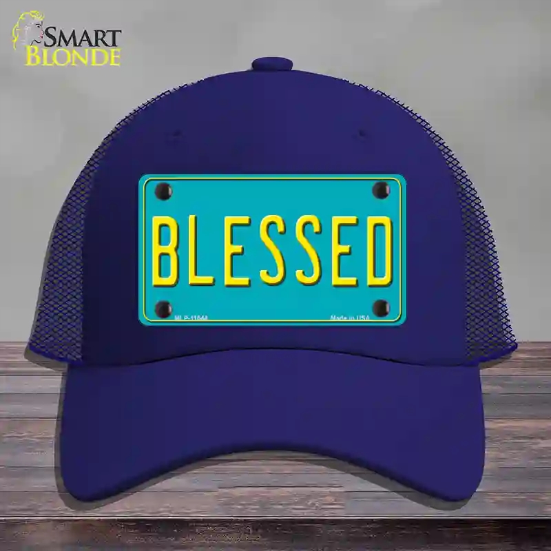 HAT18-MLP-11644 Blessed Novelty License Plate Hat, Mesh - Royal Blue