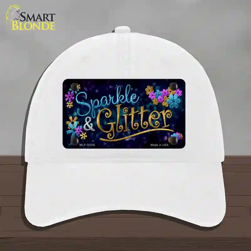 HAT14-MLP-10336 Sparkle & Glitter Novelty License Plate Hat, Unconstructed Cotton - White