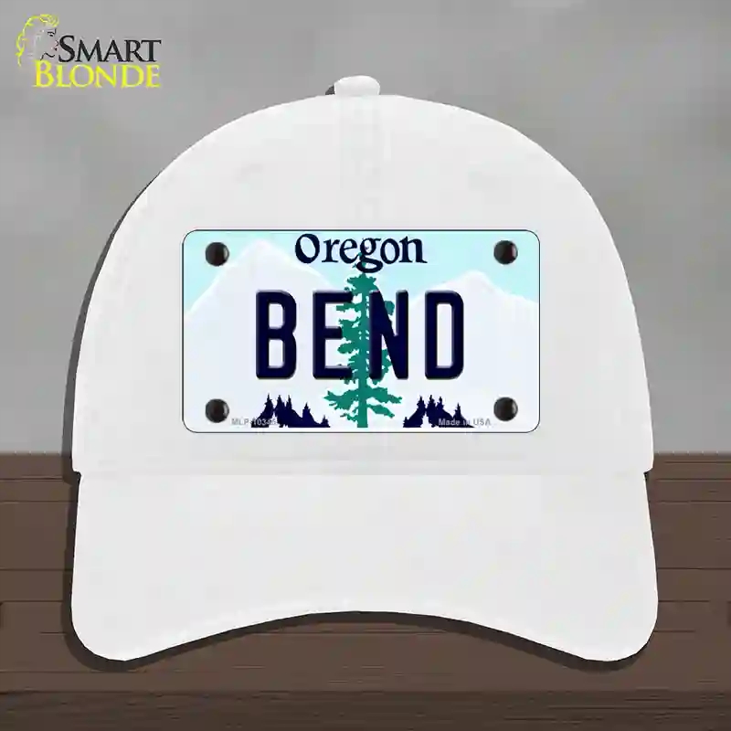 HAT14-MLP-10345 Bend Oregon Novelty License Plate Hat, Unconstructed Cotton - White