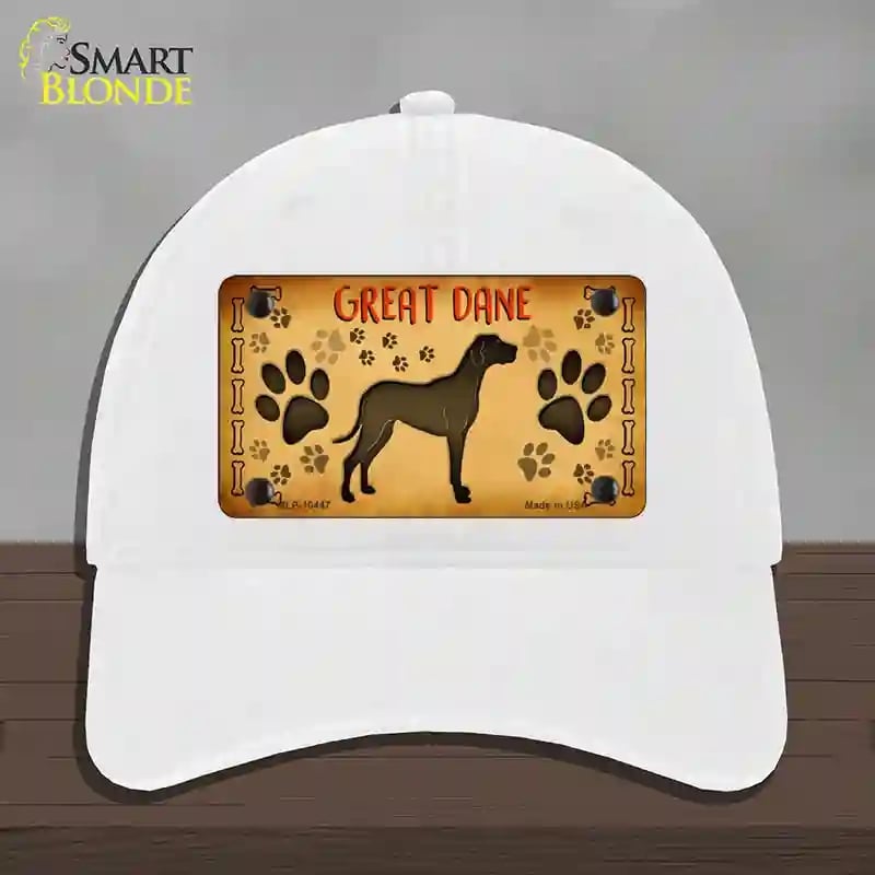 HAT14-MLP-10447 Great Dane Novelty License Plate Hat, Unconstructed Cotton - White