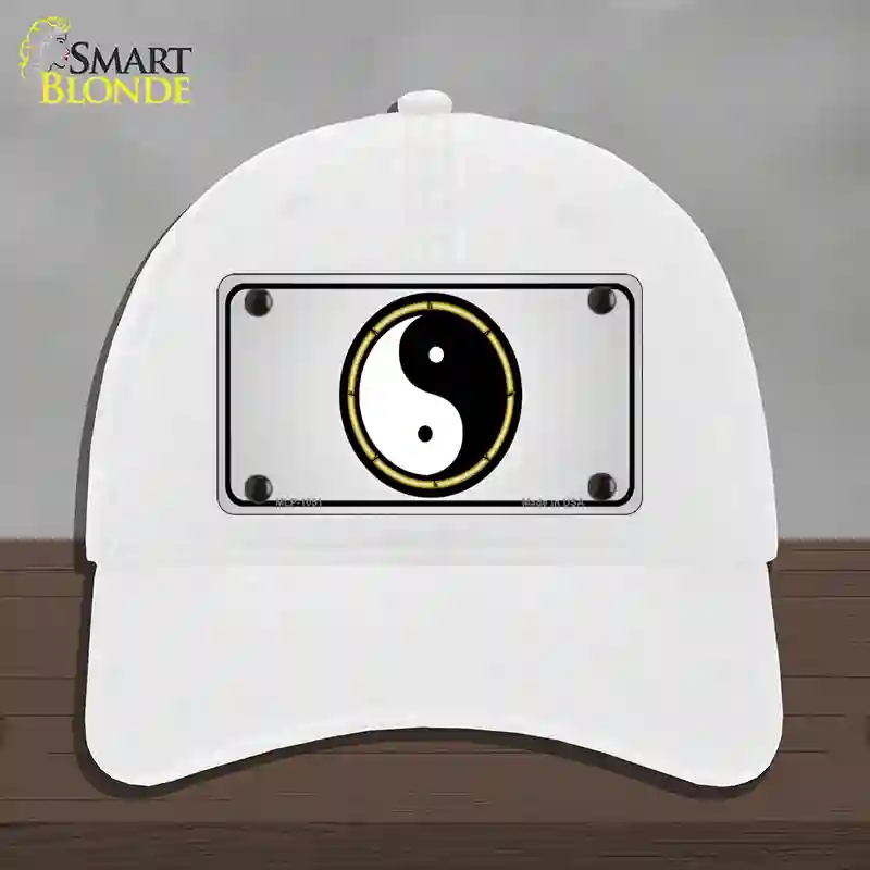 HAT14-MLP-1051 Yin & Yang Novelty License Plate Hat, Unconstructed Cotton - White