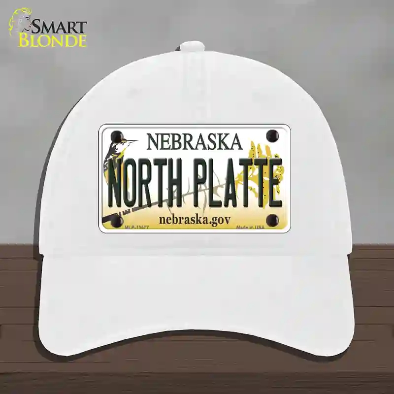 HAT14-MLP-10577 North Platte Nebraska Novelty License Plate Hat, Unconstructed Cotton - White