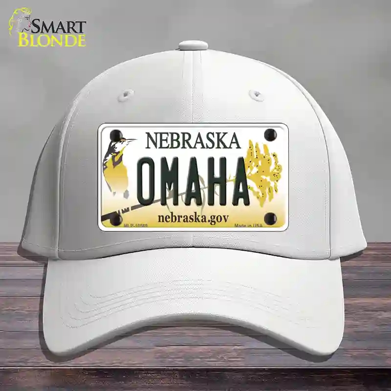 HAT21-MLP-10569 Omaha Nebraska Novelty License Plate Hat, Cotton - White