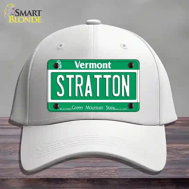 HAT21-MLP-10664 Stratton Vermont Novelty License Plate Hat, Cotton - White