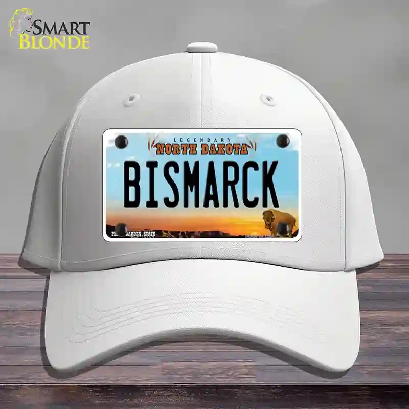 HAT21-MLP-10704 Bismarck North Dakota Novelty License Plate Hat, Cotton - White