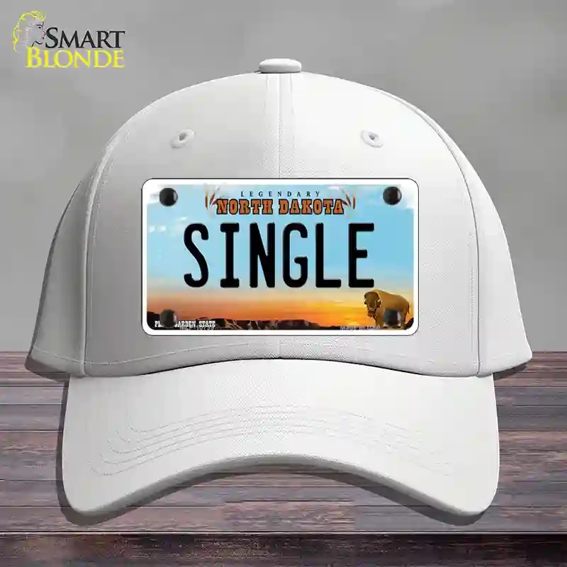 HAT21-MLP-10739 Single North Dakota Novelty License Plate Hat, Cotton - White