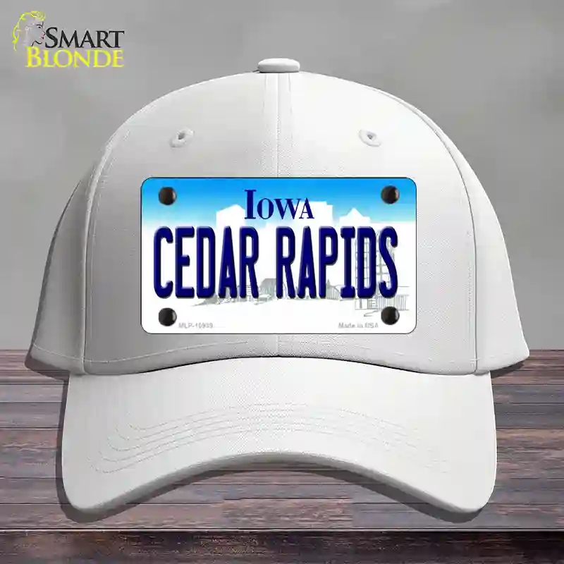 HAT21-MLP-10939 Cedar Rapids Iowa Novelty License Plate Hat, Cotton - White