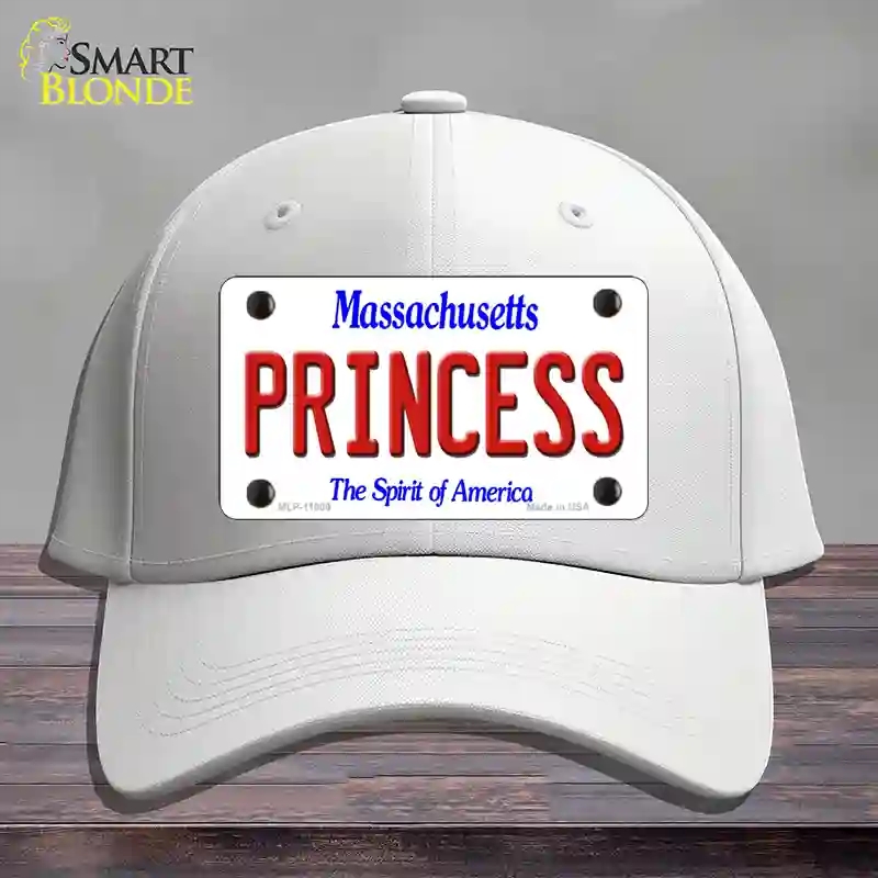 HAT21-MLP-11009 Princess Massachusetts Novelty License Plate Hat, Cotton - White
